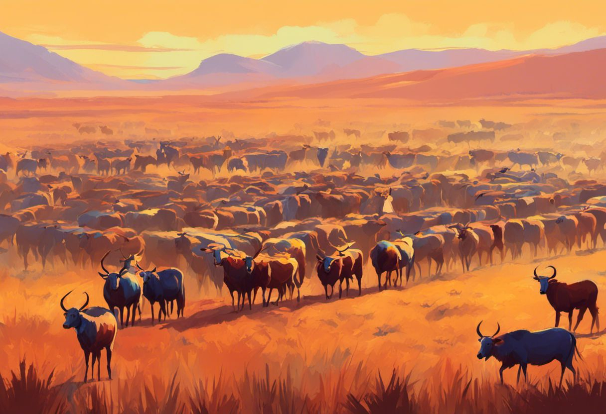 Image de bergers africains s'occupant de leur bétail